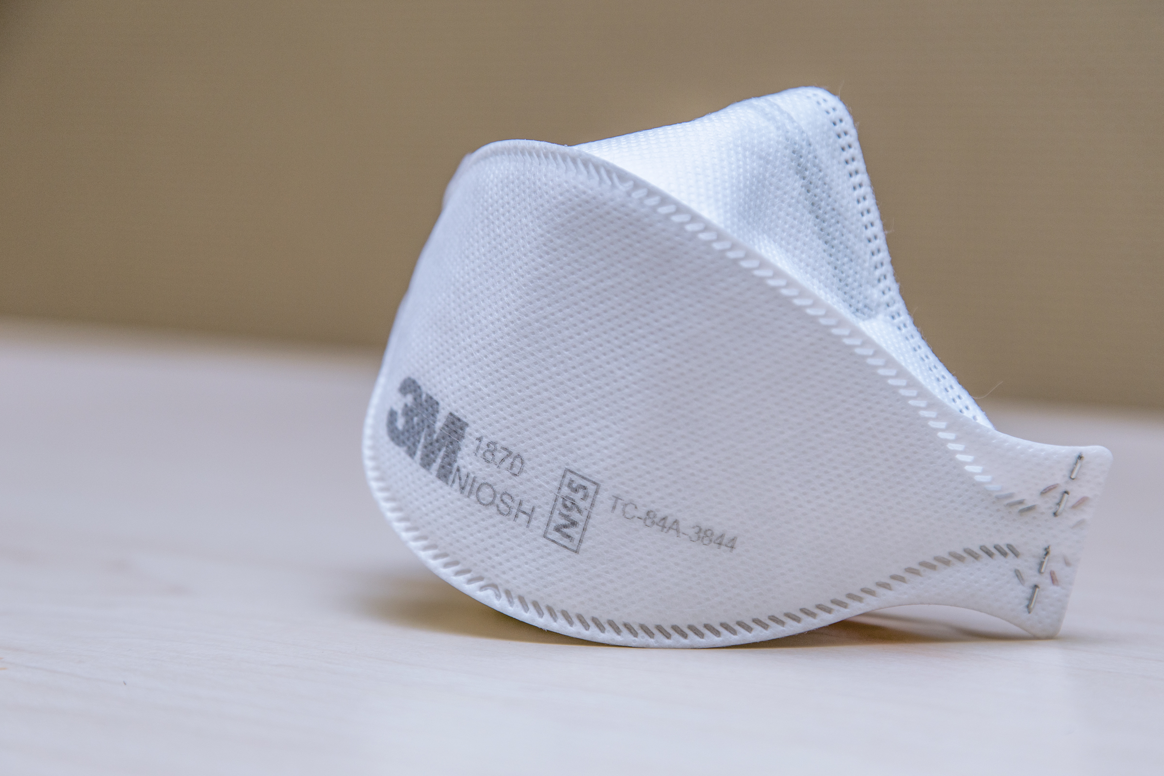 An N95 particulate respirator mask
