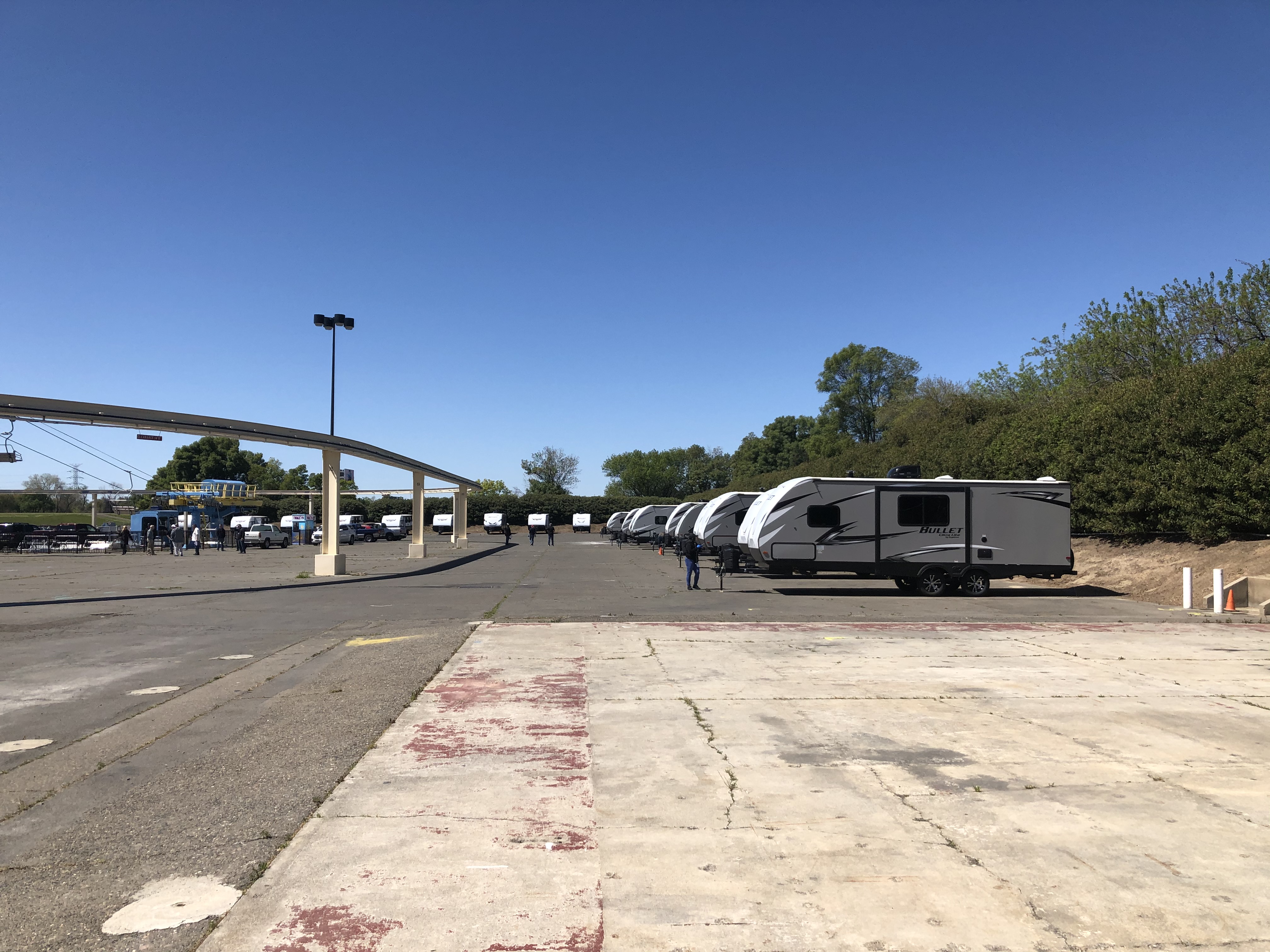 State-issued trailers arrive at Cal Expo to help at-risk Californians during COVID-19 crisis
