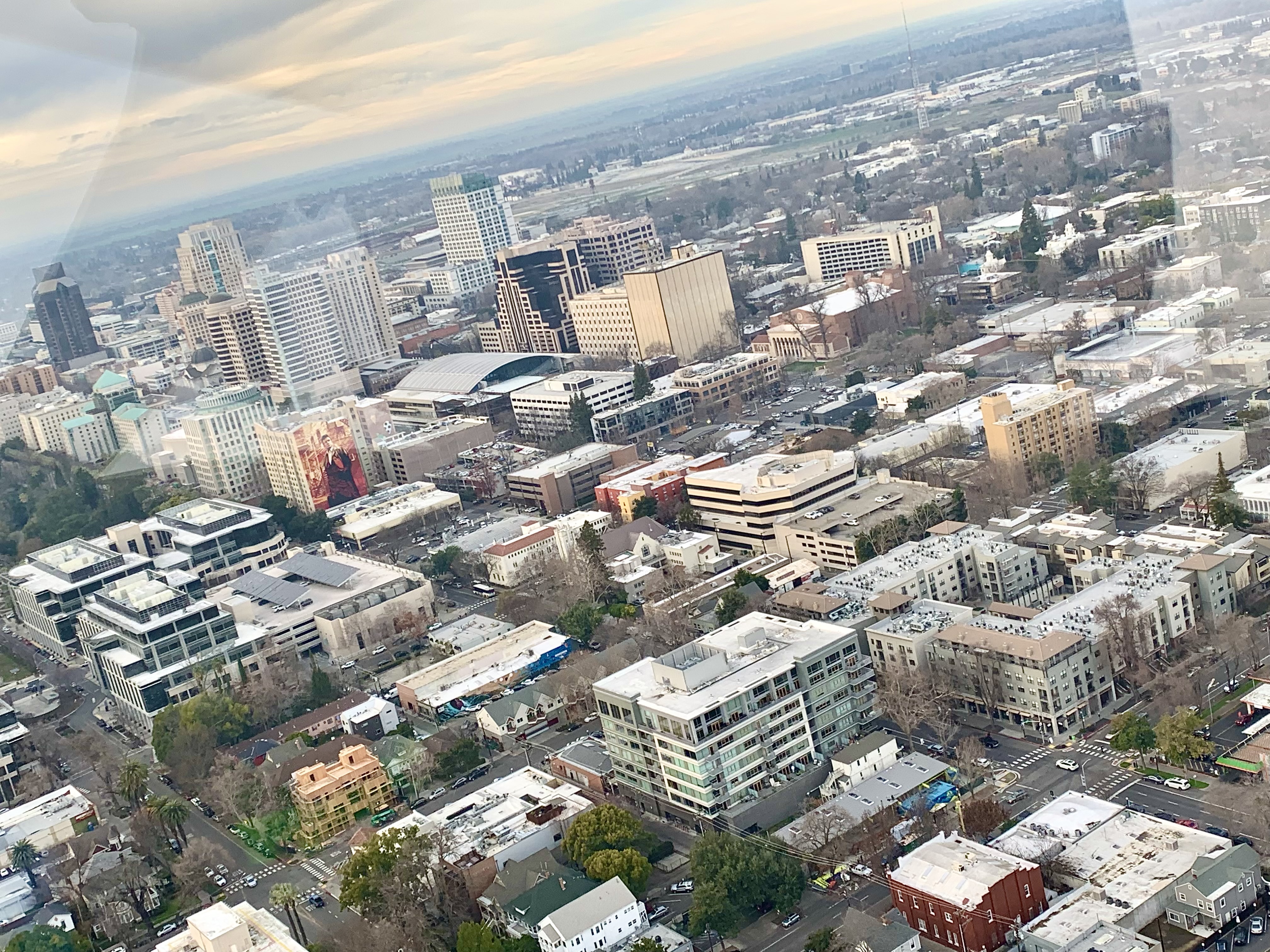 aerial photo of Sacramento downtown and midtown