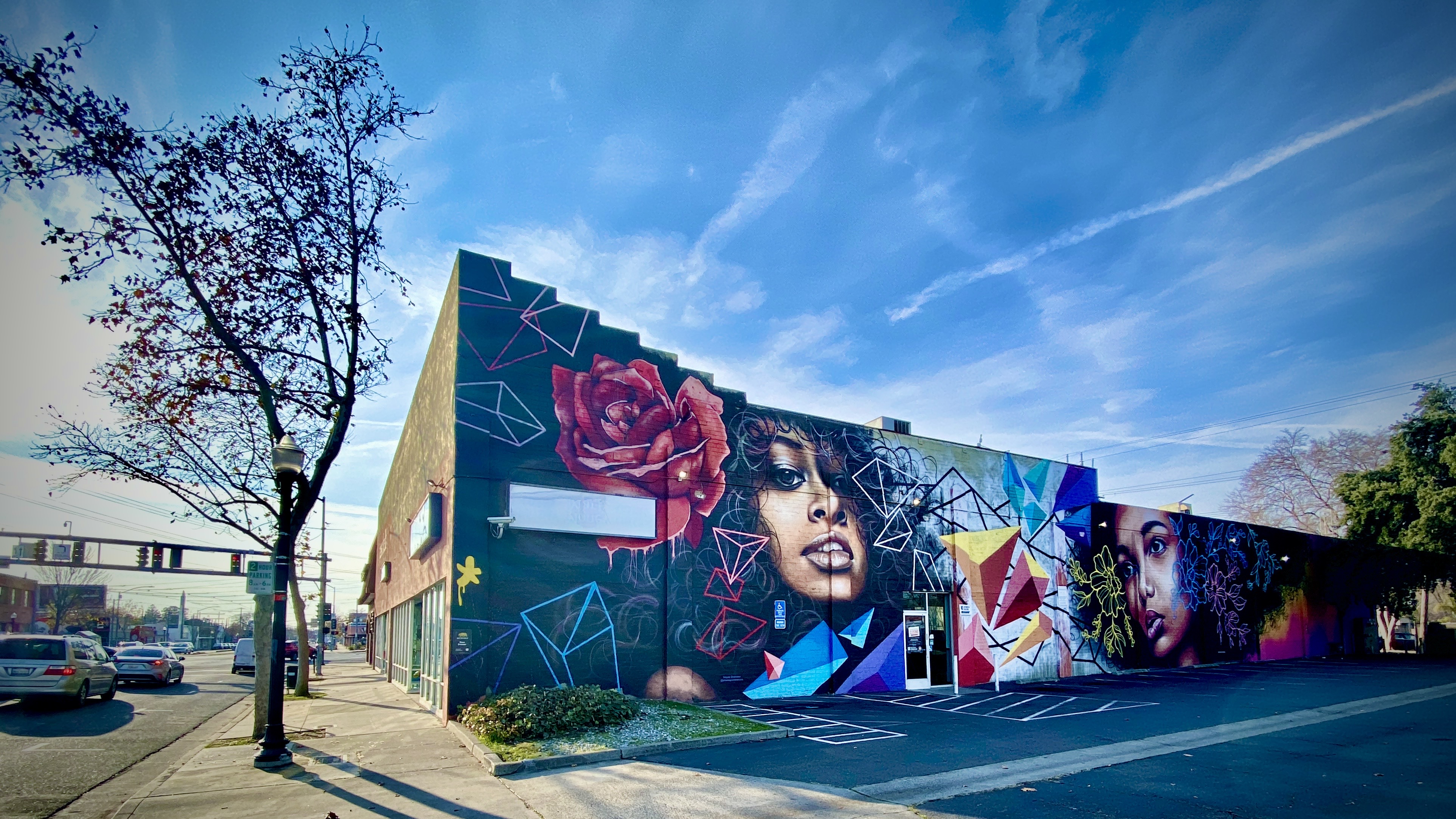 picture of mural on side of building near Marysville-Del Paso Boulevard